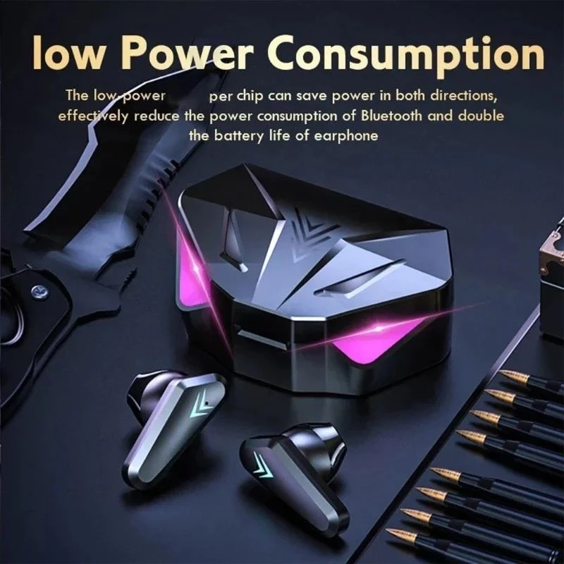 X15 หูฟัง TWS ไร้สายบลูทูธหูฟังสําหรับเล่นเกมเสียงสเตอริโอ HIFI จอแสดงผล LED HD 